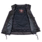 Milwaukee Motorcycle Clothing Co. Women’s Liberty Black and Purple Leather V-Neck Biker Vest w/ Side Lacing MMC40006