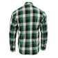Milwaukee Leather MNG11636 Men's Flannel Plaid Shirt Green and White Long Sleeve Cotton Button Down Shirt