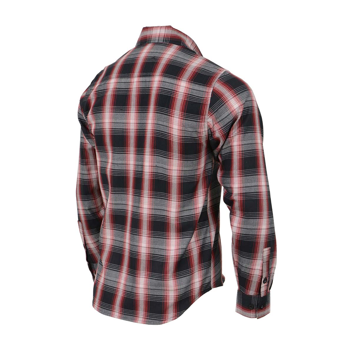 Milwaukee Leather MNG11659 Men's Black and White with Red Long Sleeve Cotton Flannel Shirt