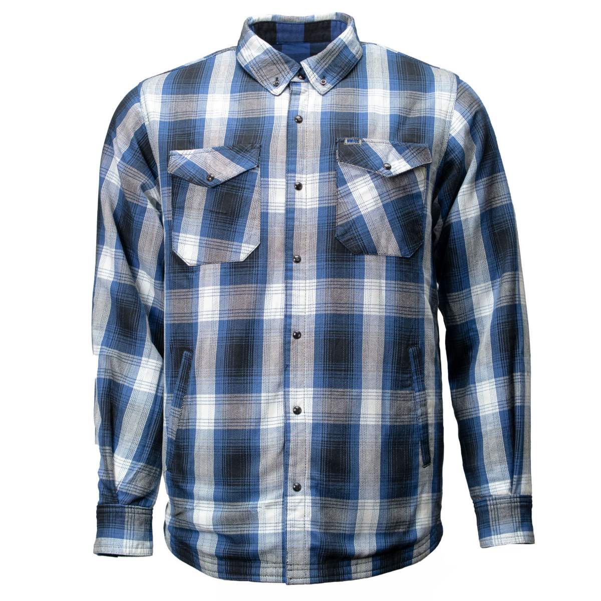 MMCC Men's 'Maverick' Reversible Flannel Shirt - 100% Cotton Snap Front Plaid w/ Chest and Hand Pockets - MNG11802