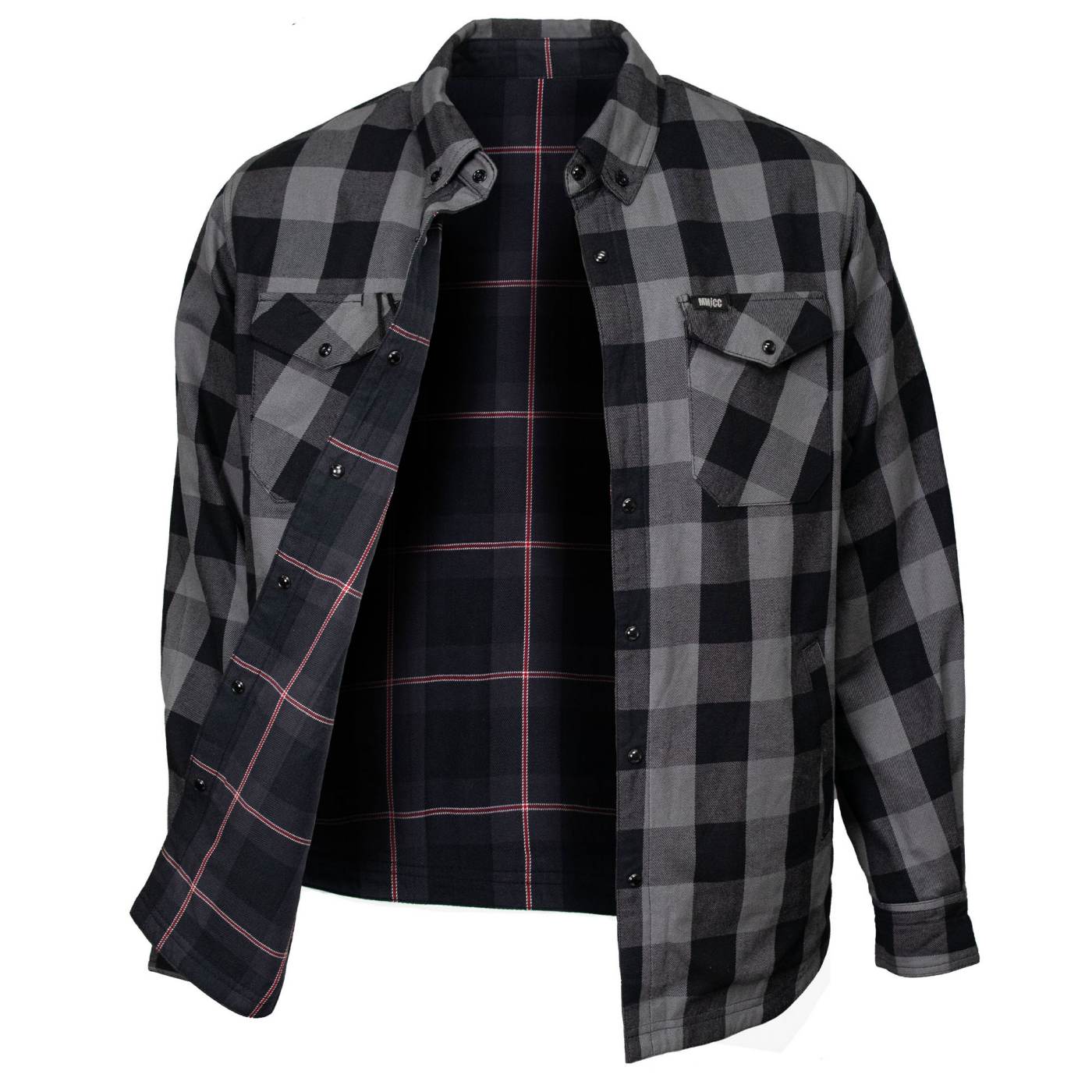 MMCC Men's Desperado Reversible Flannel Shirt - 100% Cotton Snap Front Plaid w/ Chest and Hand Pockets - MNG11805