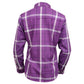 Milwaukee Leather MNG21605 Women's Casual Purple and White Long Sleeve Cotton Casual Flannel Shirt