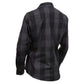 Milwaukee Leather MNG21608 Women's Casual Dark Gray and Black Long Sleeve Cotton Casual Flannel Shirt