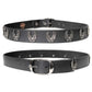 Milwaukee Leather Men's Liberty Talon Black Leather Belt with USA Eagle Emblems - 1.5 Inch Biker Belt - MP7113