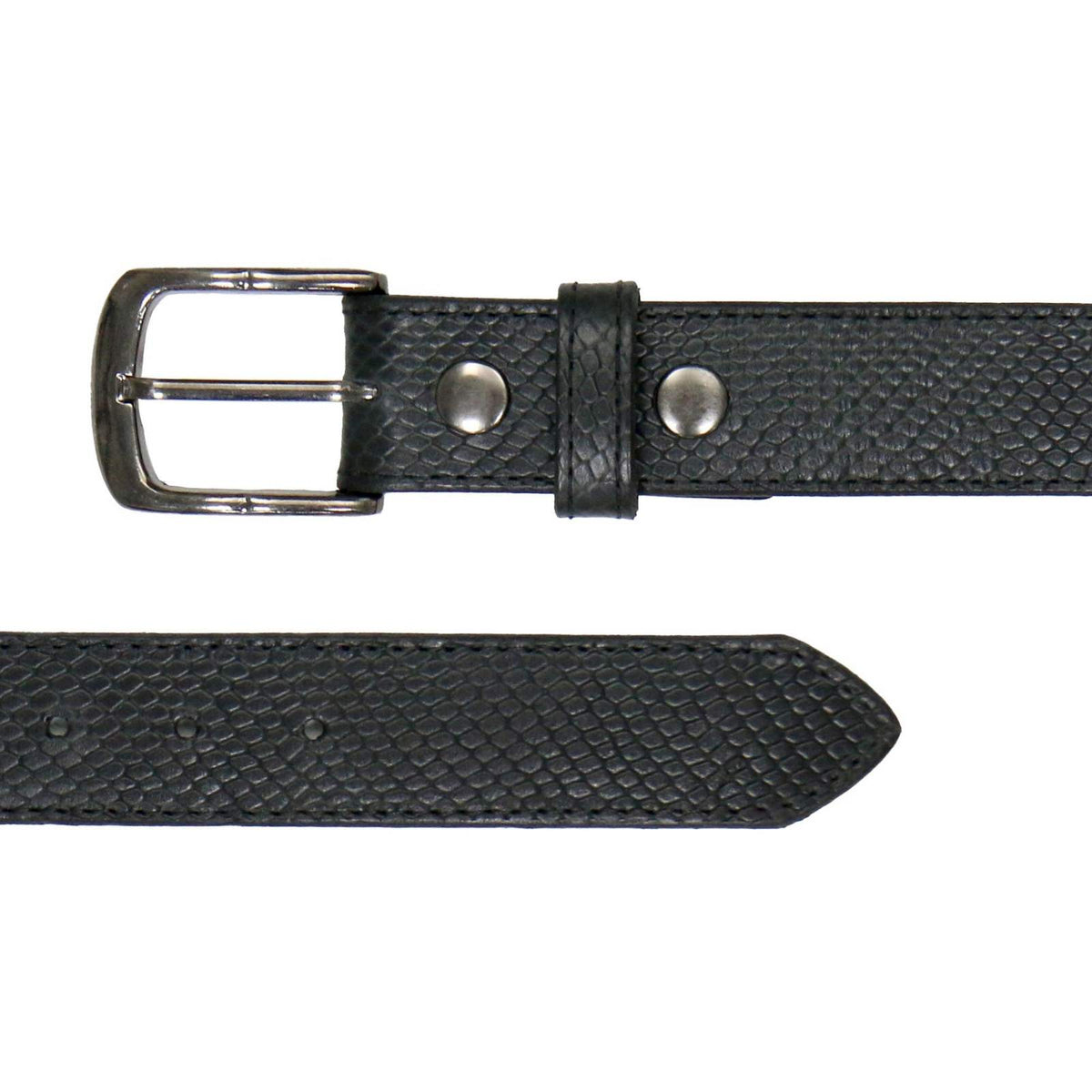 Milwaukee Leather Men's Black Snake Print Leather Belt w/ Interchangeable Buckle - MP7128