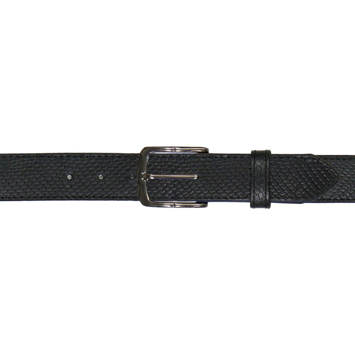 Milwaukee Leather Men's Black Snake Print Leather Belt w/ Interchangeable Buckle - MP7128