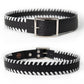 Milwaukee Leather Men's Black White Stitch Leather Belt w/ Interchangeable Buckle - 1.5 inches Wide - MP7129