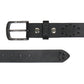 Milwaukee Leather Men's Black Slot Accent Leather Belt with Interchangeable Buckle - MP7136