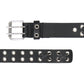Milwaukee Leather Men's Black Double-Prong Grommet Leather Belt with Interchangeable Buckle - MP7137