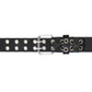 Milwaukee Leather Men's Black Double-Prong Grommet Leather Belt with Interchangeable Buckle - MP7137