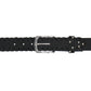 Milwaukee Leather Men's Black Studded Whip-Stitch Genuine Leather Belt - w/ Interchangeable Buckle - MP7138