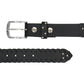 Milwaukee Leather Men's Black Studded Whip-Stitch Genuine Leather Belt - w/ Interchangeable Buckle - MP7138