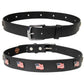 Milwaukee Leather Men's Freedom Line Black Leather Belt with USA Flag Emblems - 1.5 Inch - MP7140