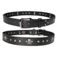 Milwaukee Leather Men's Black Skull & Pistons Genuine Leather Belt w/ Interchangeable Buckle - MP7141