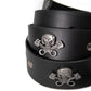 Milwaukee Leather Men's Black Skull & Pistons Genuine Leather Belt w/ Interchangeable Buckle - MP7141