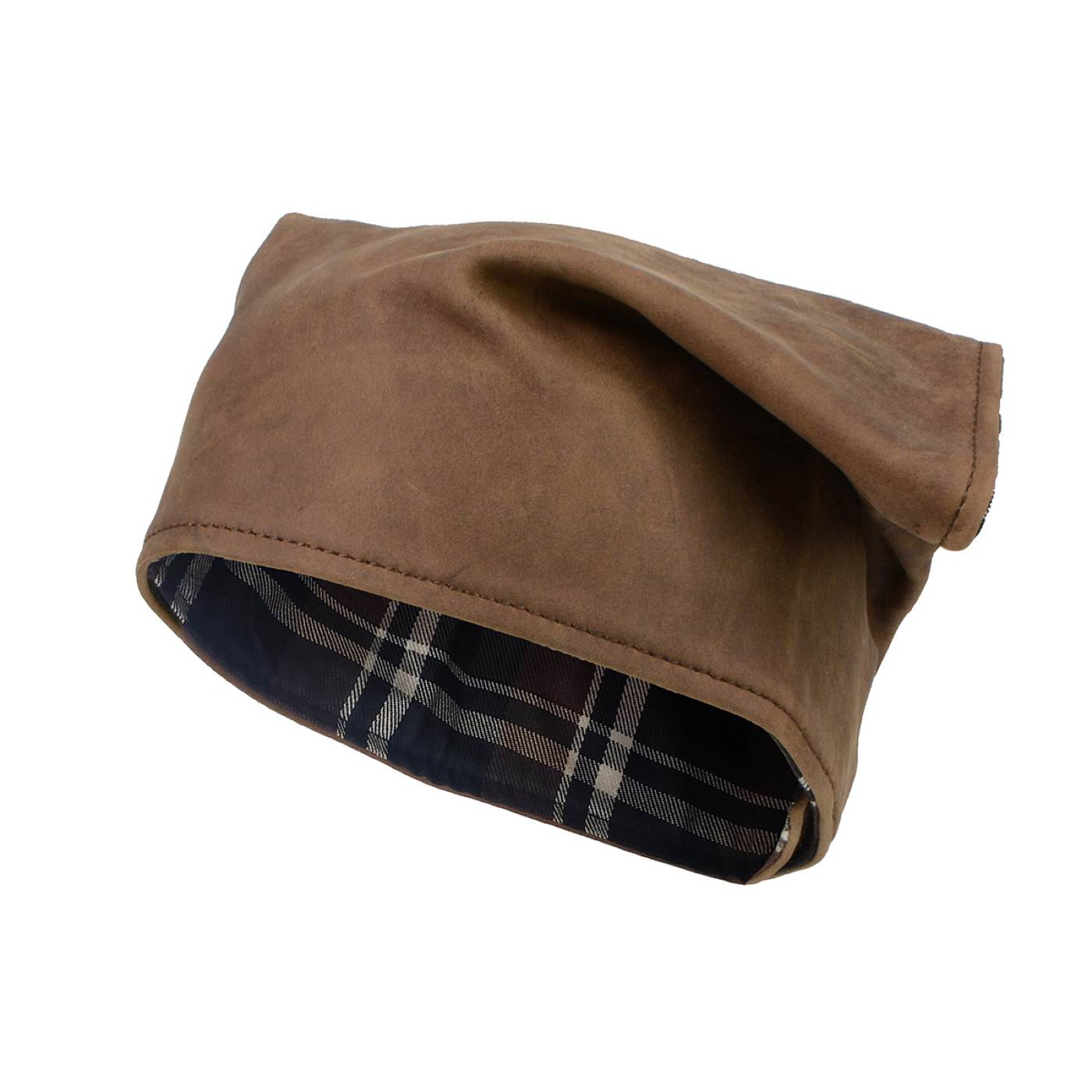 Milwaukee Leather Unisex Brown Leather Neck Warmer - Fleece-Lined Cold Weather Motorcycle Face Cover - MP7590