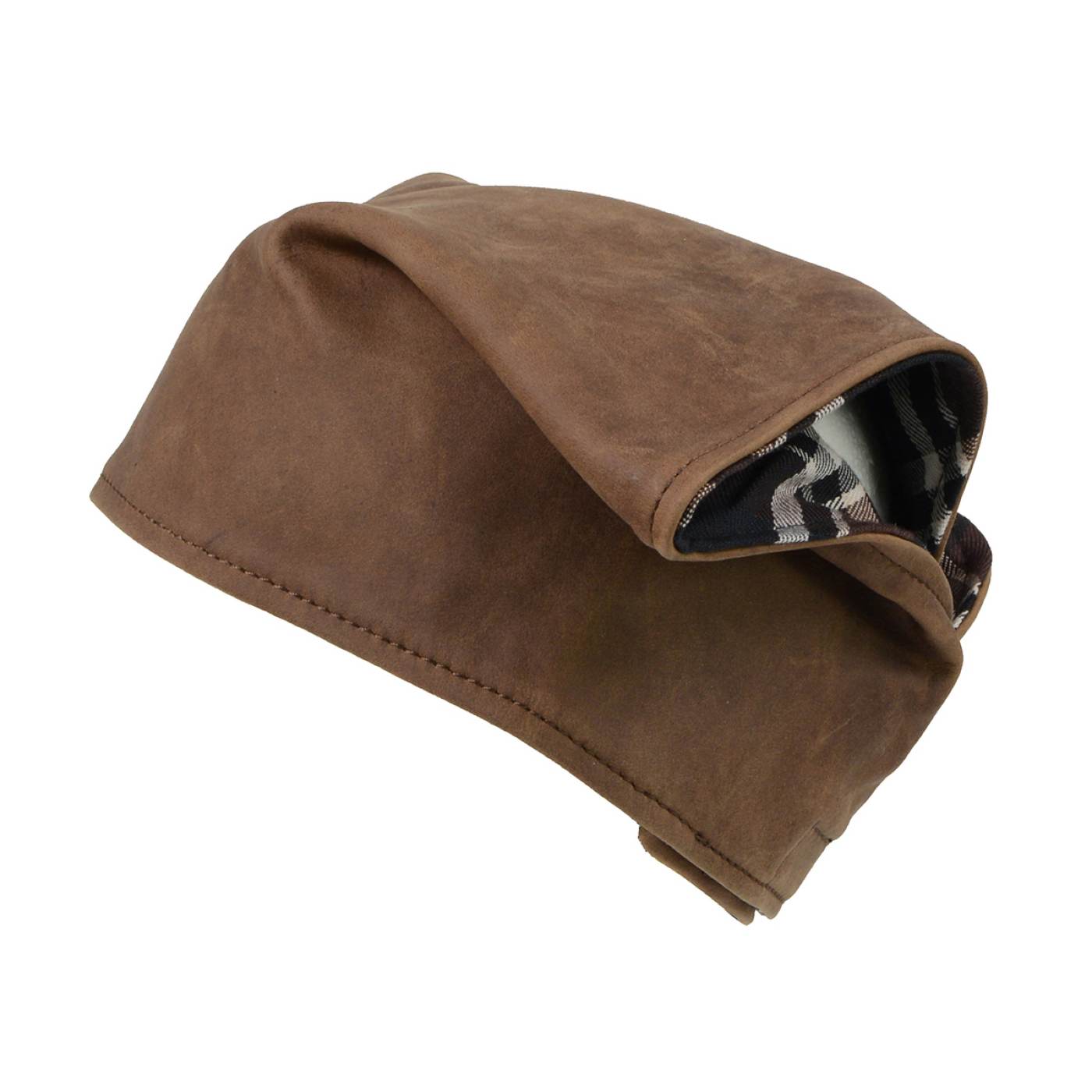 Milwaukee Leather Unisex Brown Leather Neck Warmer - Fleece-Lined Cold Weather Motorcycle Face Cover - MP7590