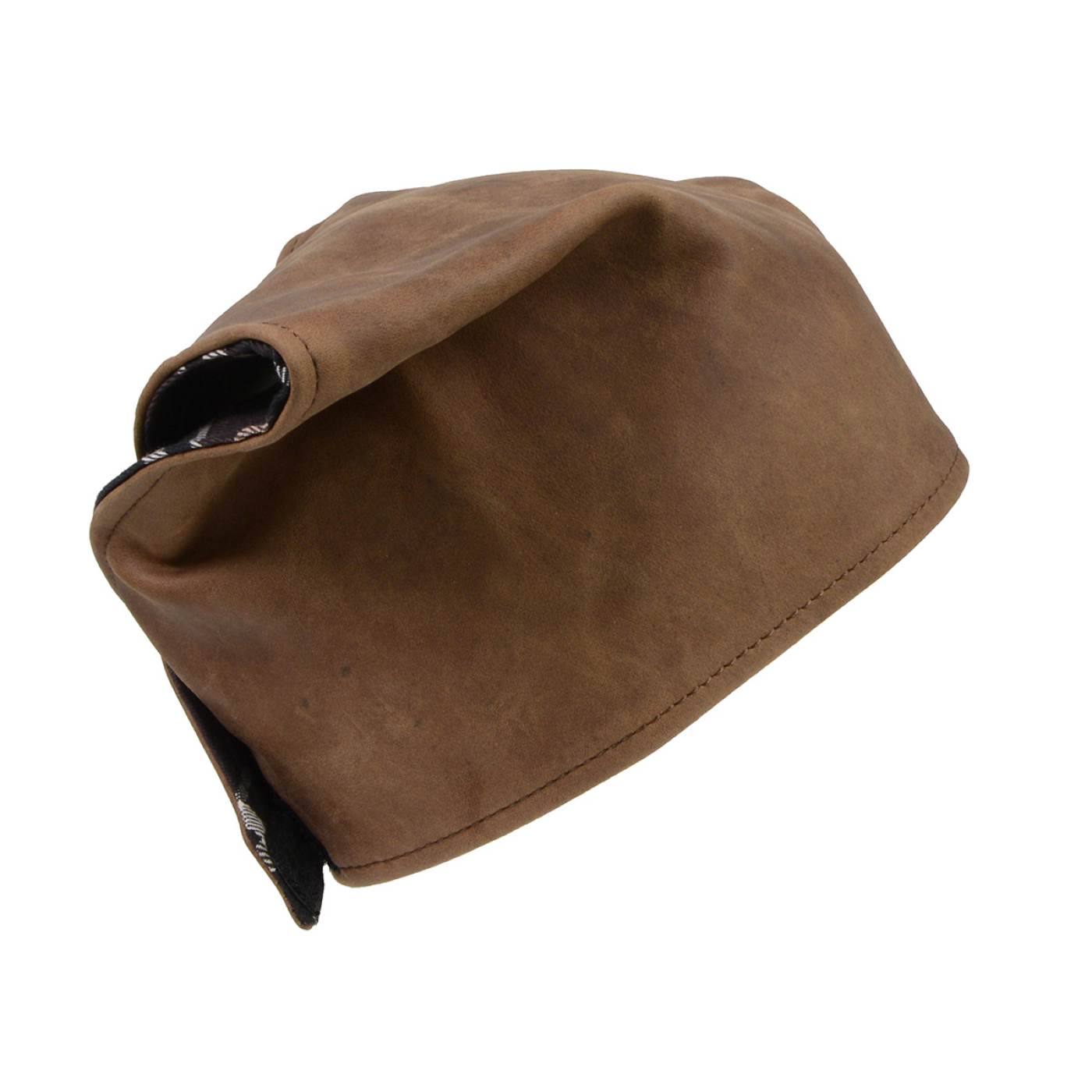 Milwaukee Leather Unisex Brown Leather Neck Warmer - Fleece-Lined Cold Weather Motorcycle Face Cover - MP7590