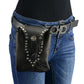 Milwaukee Leather MP8857 Women's Black Leather Drop Set Belt Bag