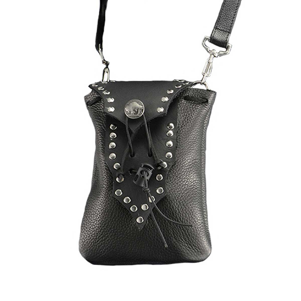 Milwaukee Leather MP8857 Women's Black Leather Drop Set Belt Bag