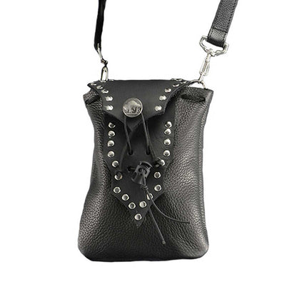 Milwaukee Leather MP8857 Women's Black Leather Drop Set Belt Bag