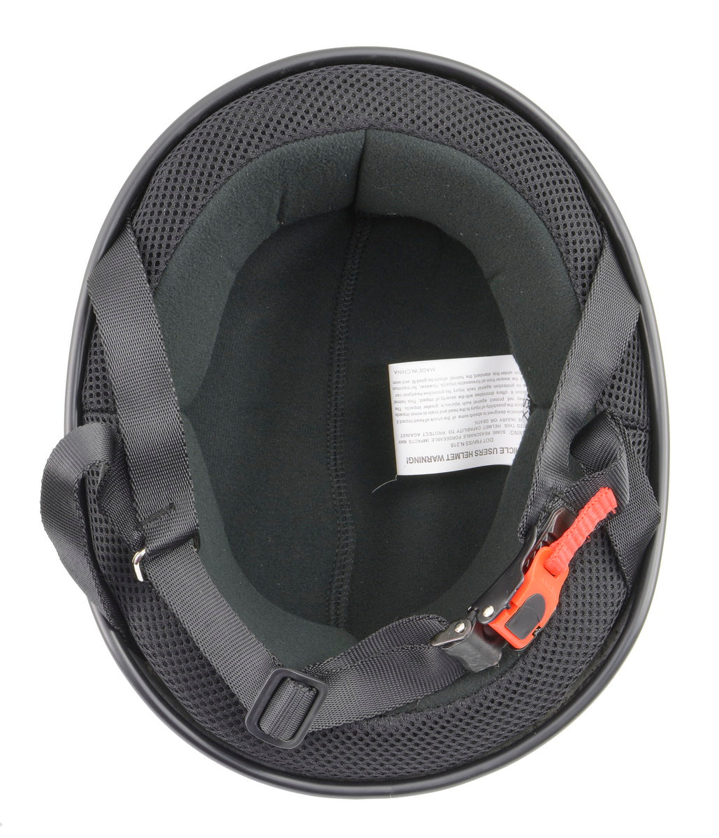 Milwaukee Helmets MPH9711DOT Bare Bones Glossy Black Half Motorcycle – Milwaukee Leather