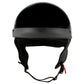 Milwaukee Helmets MPH9719DOT Momentum DOT Black Half Face Motorcycle Bikers Helmet  w/ Drop Down Visor