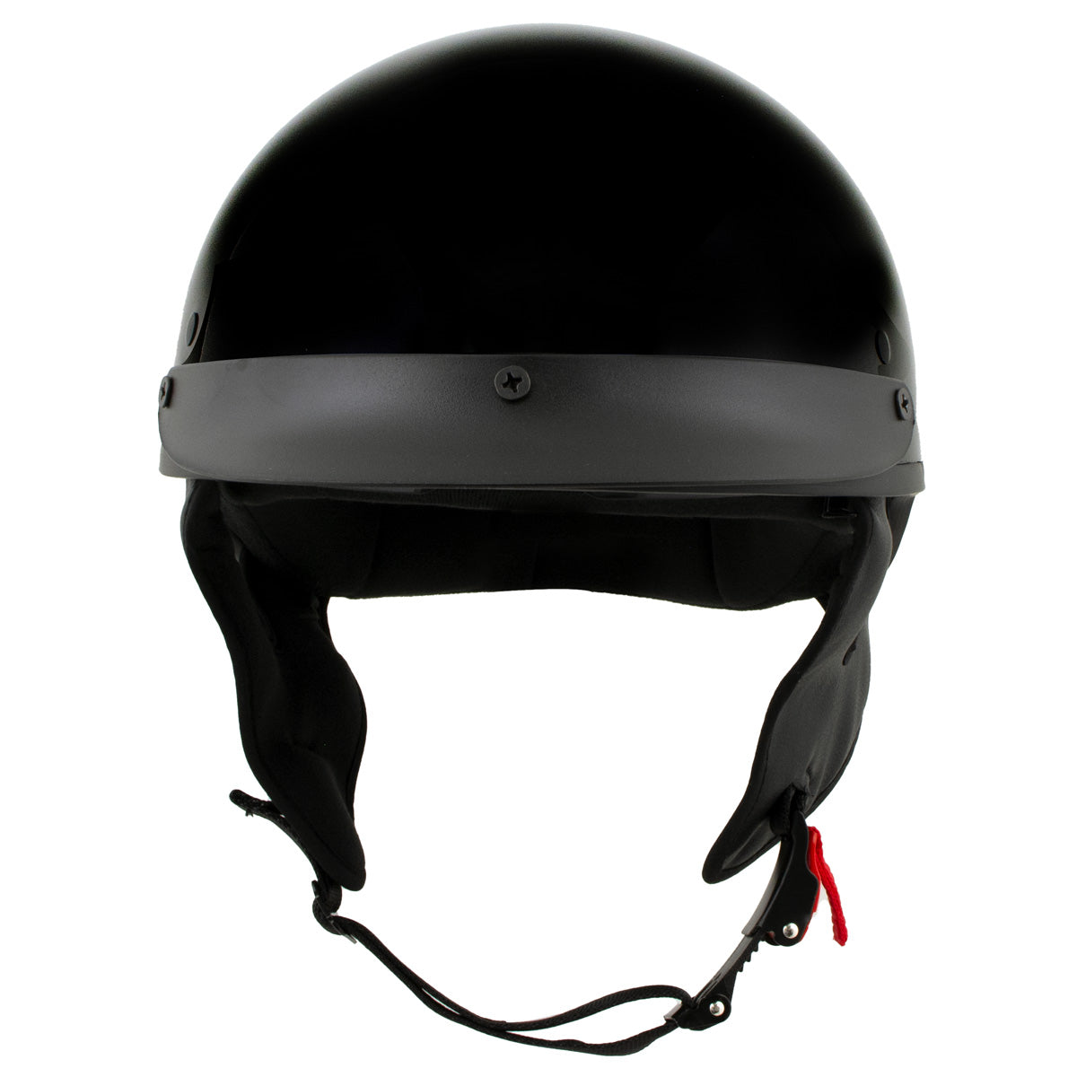 Milwaukee Helmets MPH9719DOT Momentum DOT Black Half Face Motorcycle Bikers Helmet  w/ Drop Down Visor