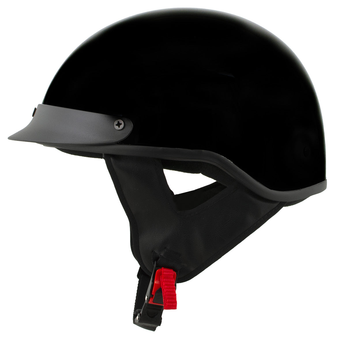 Milwaukee Helmets MPH9719DOT Momentum DOT Black Half Face Motorcycle Bikers Helmet  w/ Drop Down Visor