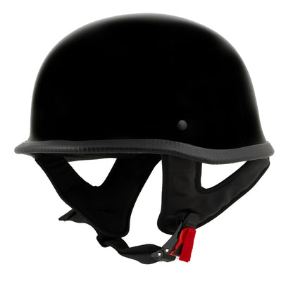 Milwaukee Helmets MPH9741DOT Motorrad DOT German Style Gloss Black Half Face Motorcycle Bikers Helmet