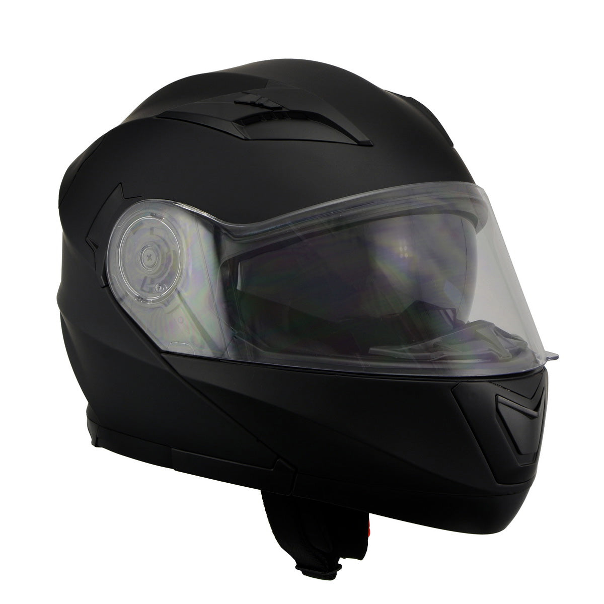 Milwaukee Performance Helmets MPH9803DOT 'Ionized' Matte Black Advanced Modular Motorcycle Helmet with Drop Down Visor