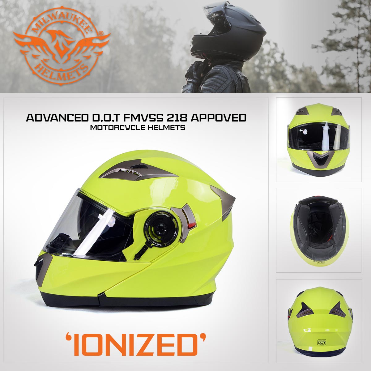adult bike helmets milwaukee MPH9818DOT Breeze Blue Advanced Motorcycle Modular Helmet Biker w/ Drop Down Visor chin curtain Tackle sun glare or buffetingwhatever the ride throws at you Eyeglass Milwaukee Helmets MPH9827DOT Cypher Flat
