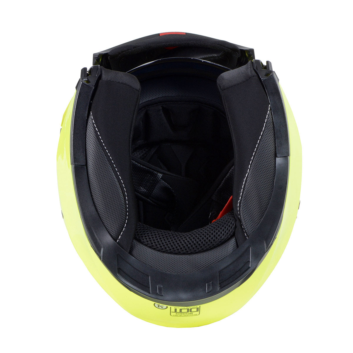 Milwaukee Helmets MPH9809DOT Ionized Neon Yellow Advanced Motorcycle Modular Helmet Biker w/ Drop Down Visor