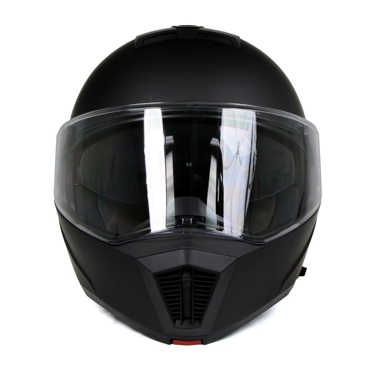 fullface black motorcycle helmet profile pic Milwaukee Helmets MPH9812DOT Flat Black Menace Advanced Motorcycle – Milwaukee Leather