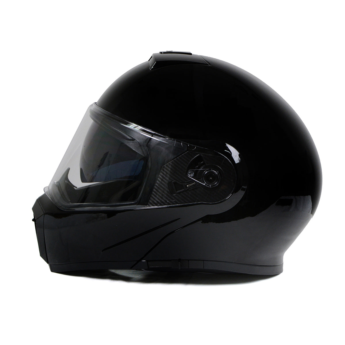 Milwaukee Helmets Gloss Black Menace Advanced Motorcycle Modular Helmet w/Drop Down Visor DOT Approved MPH9813DOT