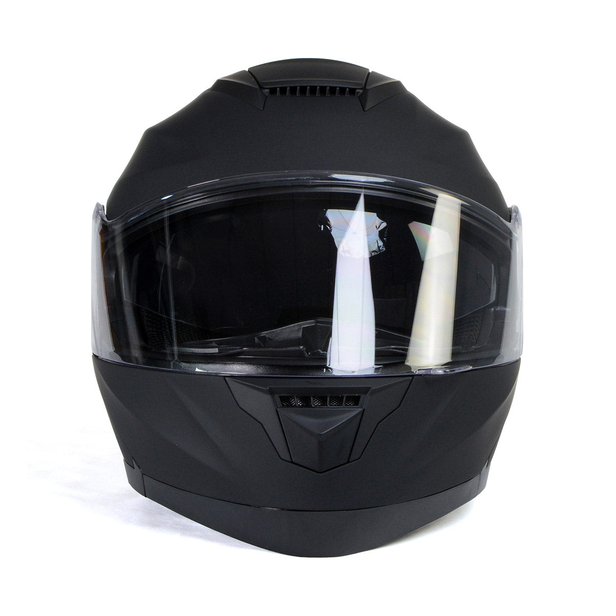 Milwaukee Helmets Breeze Flat Black Advanced Motorcycle Modular Helmet w/ Drop Down Visor DOT Approved MPH9814DOT