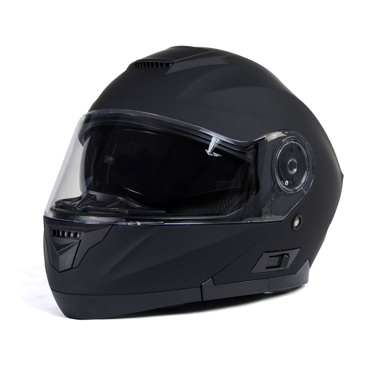 Milwaukee Helmets Breeze Flat Black Advanced Motorcycle Modular Helmet w/ Drop Down Visor DOT Approved MPH9814DOT