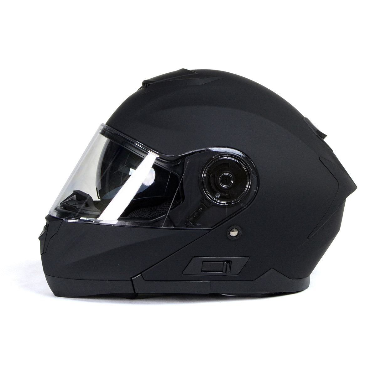 Milwaukee Helmets Breeze Flat Black Advanced Motorcycle Modular Helmet w/ Drop Down Visor DOT Approved MPH9814DOT