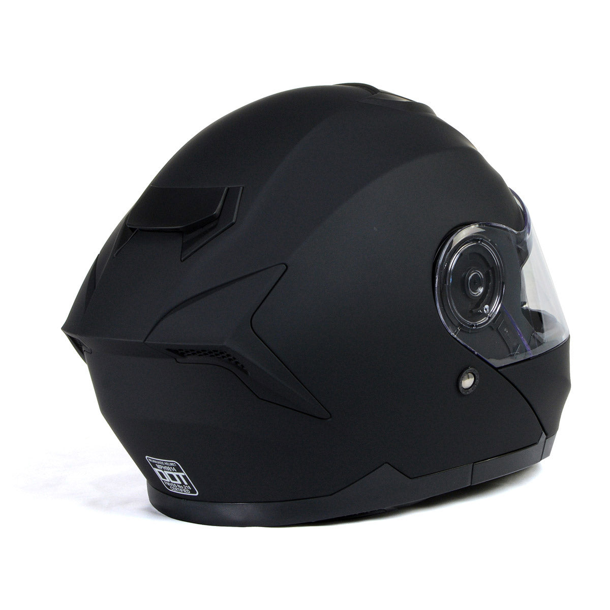 Milwaukee Helmets Breeze Flat Black Advanced Motorcycle Modular Helmet w/ Drop Down Visor DOT Approved MPH9814DOT