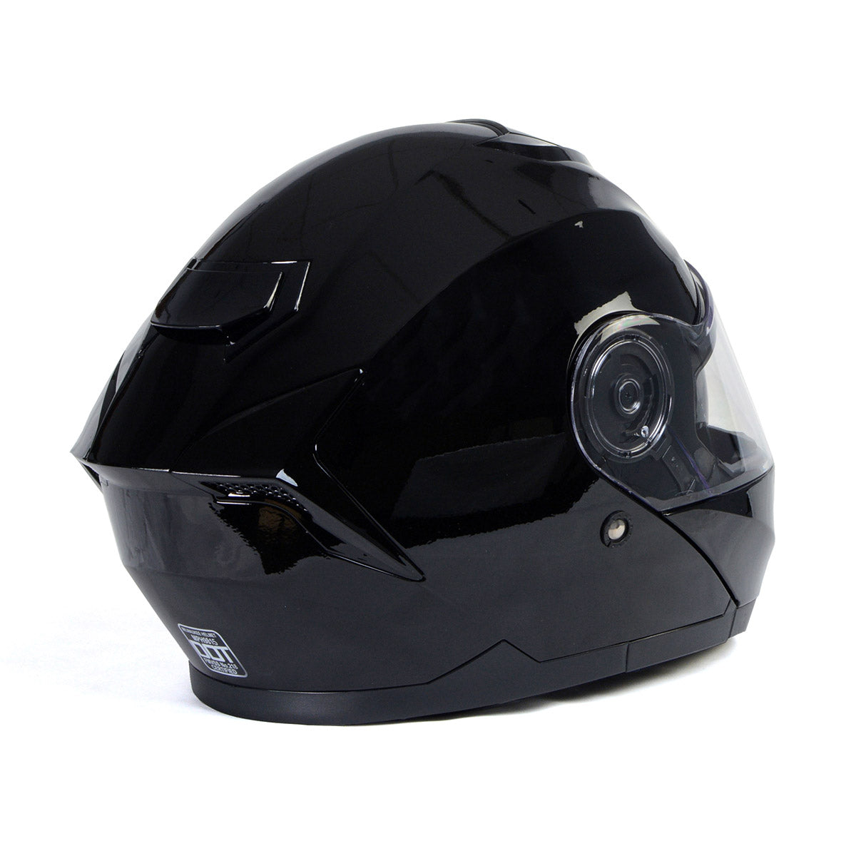 Milwaukee Helmets MPH9815DOT 'Breeze' Gloss Black Advanced Motorcycle Modular Helmet for Men and Women Biker w/ Drop Down Visor