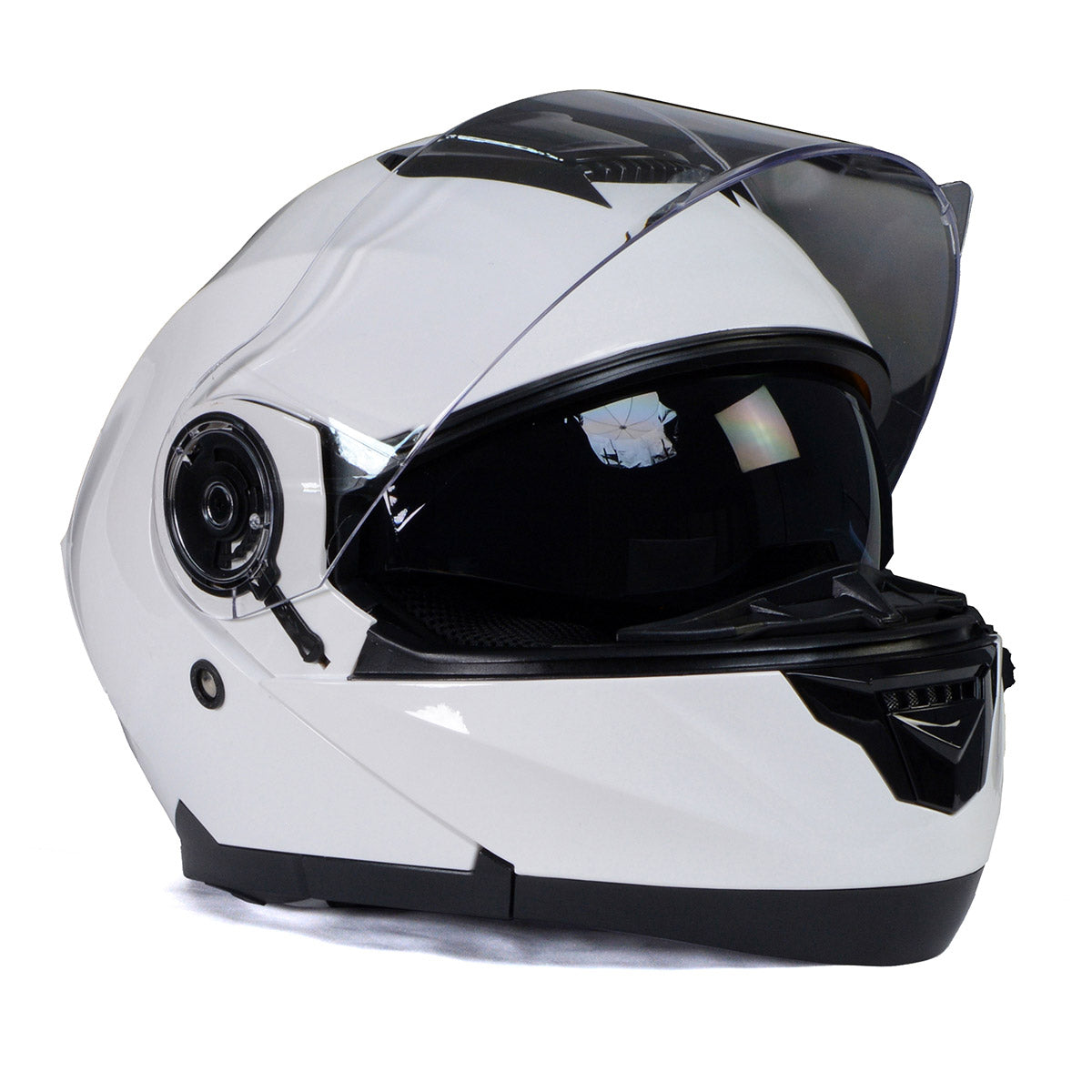 Milwaukee Helmets MPH9816DOT 'Breeze' White Advanced Motorcycle Modular Helmet for Men and Women Biker w/ Drop Down Visor