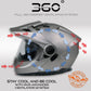 Milwaukee Helmets Silver Ominous Dual Sport Advanced Motorcycle Modular Helmet Biker DOT Approved MPH9822DOT