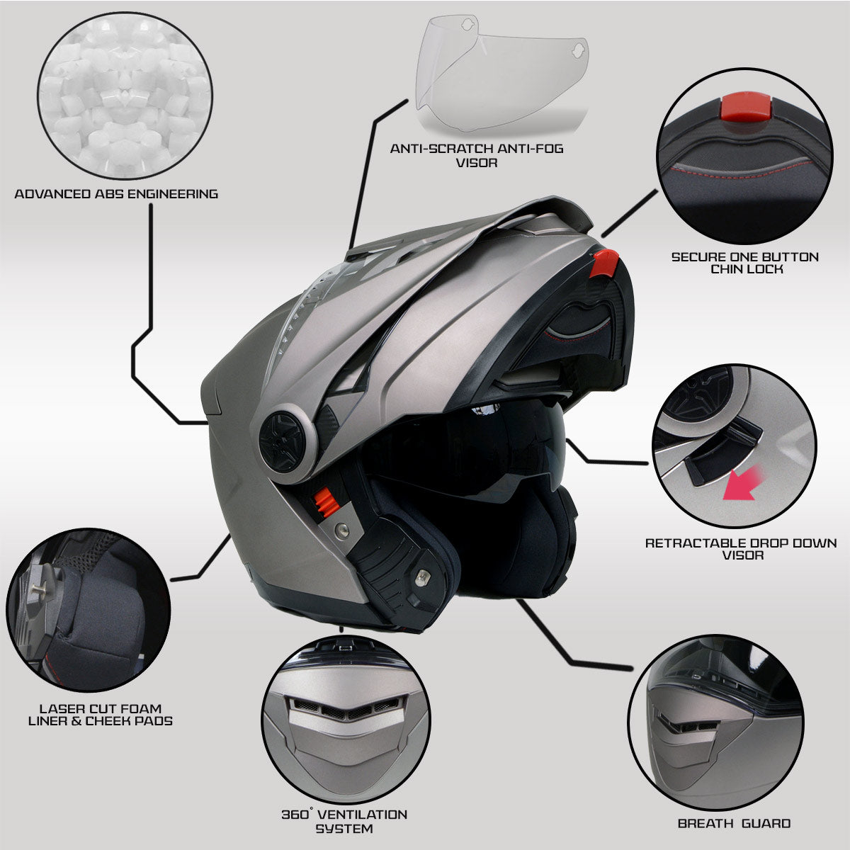 Milwaukee Helmets Silver Ominous Dual Sport Advanced Motorcycle – Milwaukee Leather