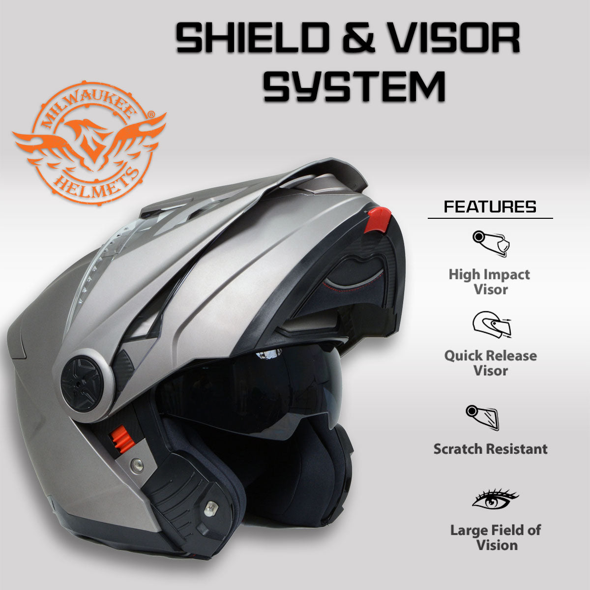 dual sport motorcycle helmet with bluetooth Milwaukee Helmets Silver Ominous Dual Sport Advanced Motorcycle – Milwaukee Leather