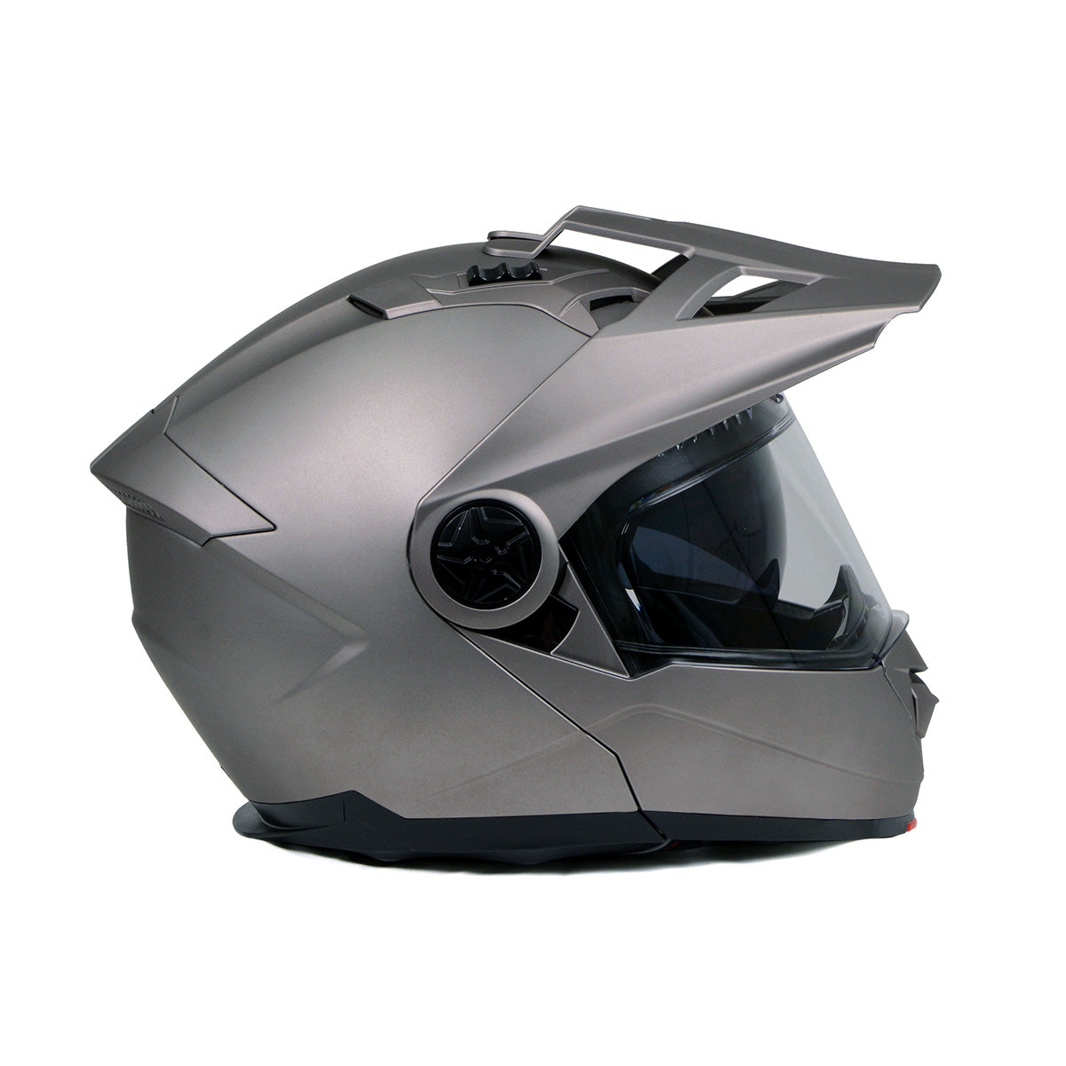 Milwaukee Helmets Silver Ominous Dual Sport Advanced Motorcycle Modular Helmet Biker DOT Approved MPH9822DOT