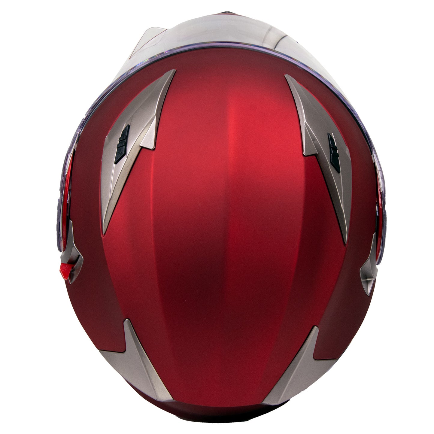 Milwaukee Helmets MPH9826DOT 'Ionized' Flat Red Advanced Motorcycle Modular Helmet w/ Drop Down Visor