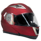 Milwaukee Helmets MPH9826DOT 'Ionized' Flat Red Advanced Motorcycle Modular Helmet w/ Drop Down Visor