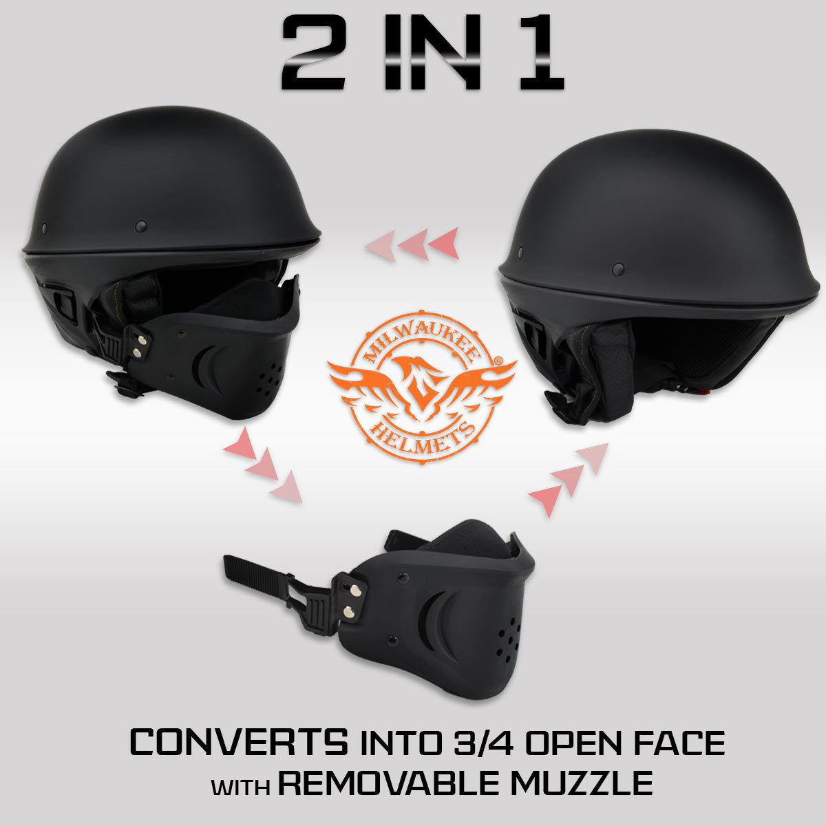 Milwaukee Helmets MPH9831DOT Rascal 3/4 Open Face Gloss Black 2 in 1 – Milwaukee Leather Milwaukee Helmets MPH9831DOT Rascal 3/4 Open Face Gloss Black 2 in 1 – Milwaukee Leather