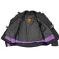 Milwaukee Leather MPL1954 Women's 'Studded Wings' Black and Purple Textile Moto Jacket