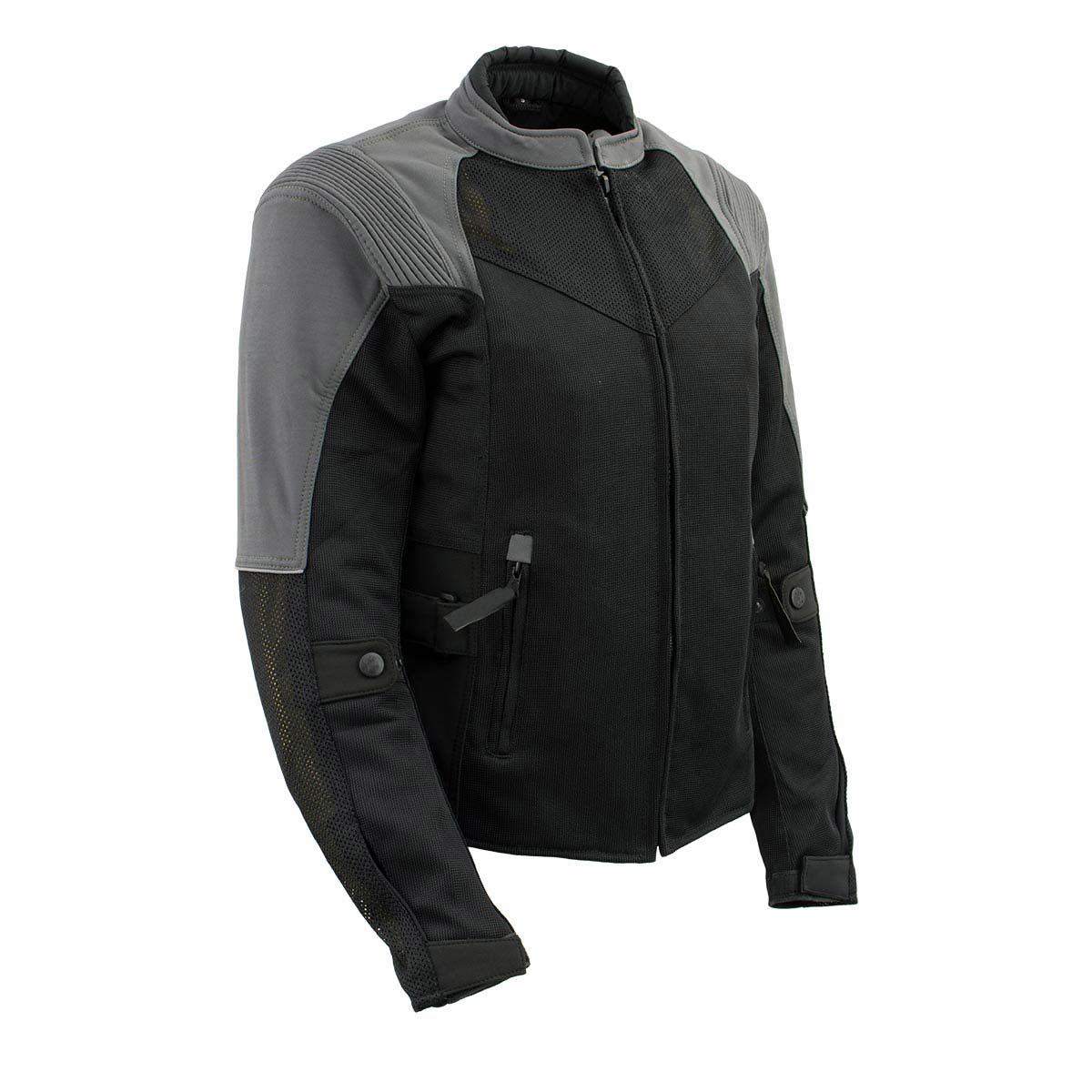 Milwaukee Leather Women's Be Cool Black/Grey Textile Motorcycle Jacket w/ CE Armor - MPL22700